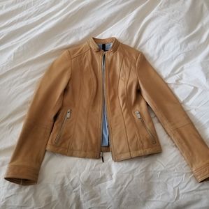 Leather Jacket in Yellow XS